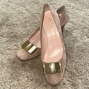 Kate Spade pale pink suede block heels